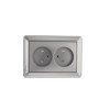 RS16-254-58 | W59 РОЗЕТКА двойная без заземления со шторками, 16А, в сборе, МАТОВЫЙ ХРОМ Systeme Electric
