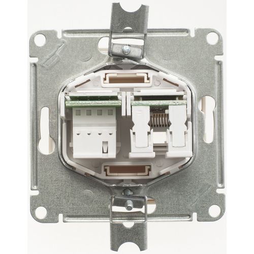 RSI-251TK5E-2-86 | W59 РОЗЕТКА двойная RJ11+RJ45, 160В, 1А, кат.5Е, механизм, СЛОНОВАЯ КОСТЬ Systeme Electric
