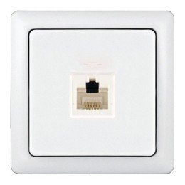 RT-4A3-B | ХИТ О/У РОЗЕТКА телефонная RJ11, БЕЛЫЙ. Россия Systeme Electric

