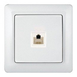 RT-4S3-B | ХИТ С/У РОЗЕТКА телефонная RJ11, БЕЛЫЙ. Россия Systeme Electric
