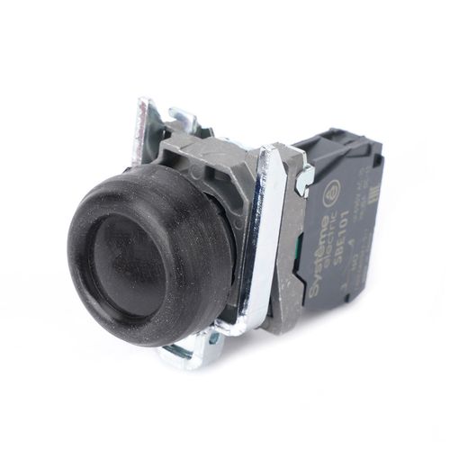 SB4BP21 | Кнопка SB4 в сборе модульная 22мм выступающая черная с возвратом металл 1НО Systeme Electric
