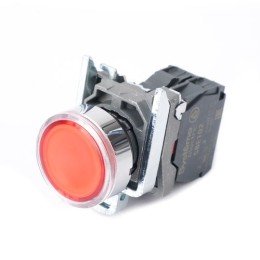SB4BW34B2 | Кнопка SB4 с подсветкой в сборе модульная 22мм красная металл 24ВDC 1НЗ Systeme Electric
