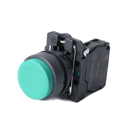 SB5AL31 | Кнопка SB5 в сборе модульная 22мм выступающая зеленая с возвратом пластик 1НО Systeme Electric
