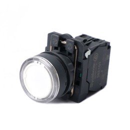 SB5AW31M1 | Кнопка SB5 с подсвет в сборе модуль 22мм белая пластик 230-240ВAC 1НО Systeme Electric
