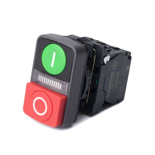 SB5AW73731M5 | Кн двойн SB5 в сборе модуль 22мм з"I"+сиг ламп+кр выст"О" пластик 230ВАС 1НО+1НЗ Systeme Electric
