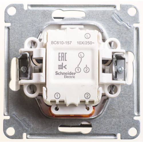 VS610-157-6-86 | W59 1-клавишный ПЕРЕКЛЮЧАТЕЛЬ с подсв. 10АХ, механизм, ЧЕРНЫЙ БАРХАТ Systeme Electric
