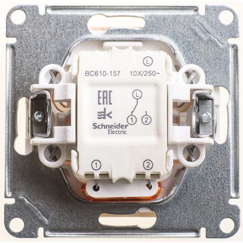 VS610-157-7-86 | W59 1-клавишный ПЕРЕКЛЮЧАТЕЛЬ с подсв. 10АХ, механизм, СОСНА Systeme Electric
